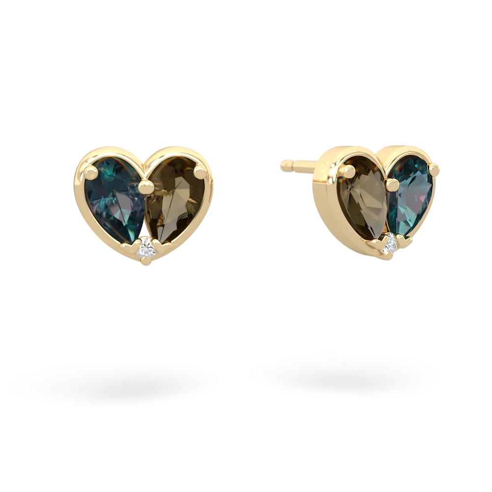 Alexandrite 'Our Heart' 14K Yellow Gold earrings E5072