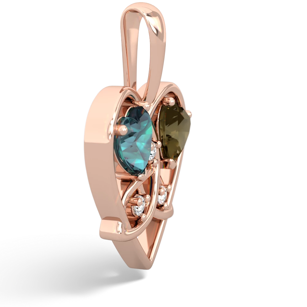 Alexandrite Celtic Trinity Heart 14K Rose Gold pendant P5331