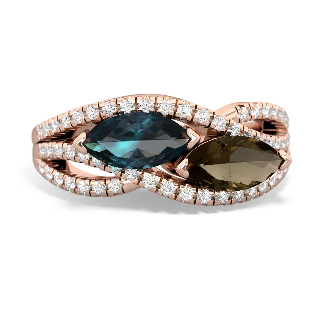 Alexandrite Diamond Rivers 14K Rose Gold ring R3070