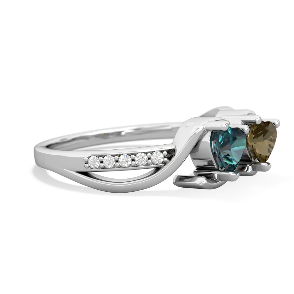 Alexandrite Side By Side 14K White Gold ring R3090