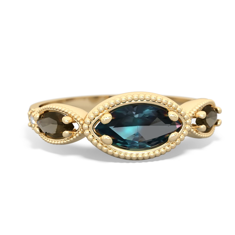 Alexandrite Milgrain Marquise 14K Yellow Gold ring R5700