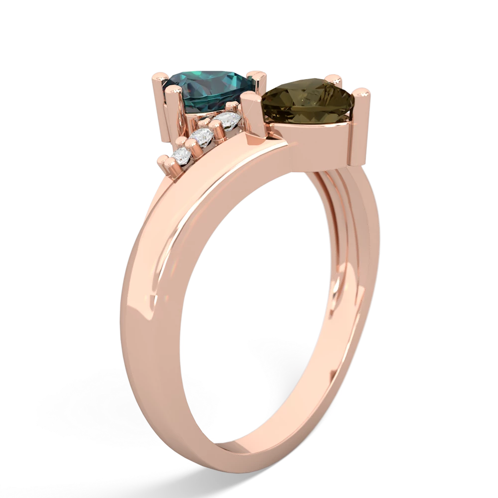 Alexandrite Heart To Heart 14K Rose Gold ring R2064