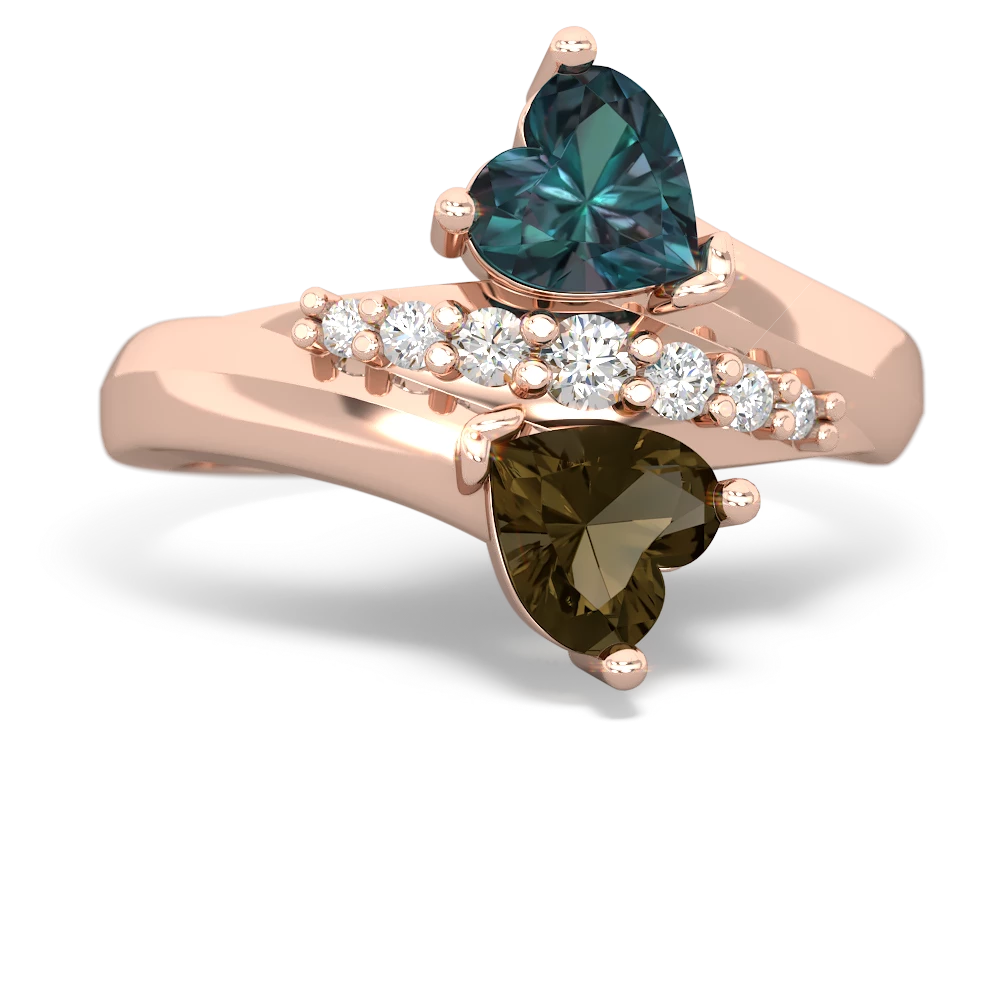 Alexandrite Heart To Heart 14K Rose Gold ring R2064