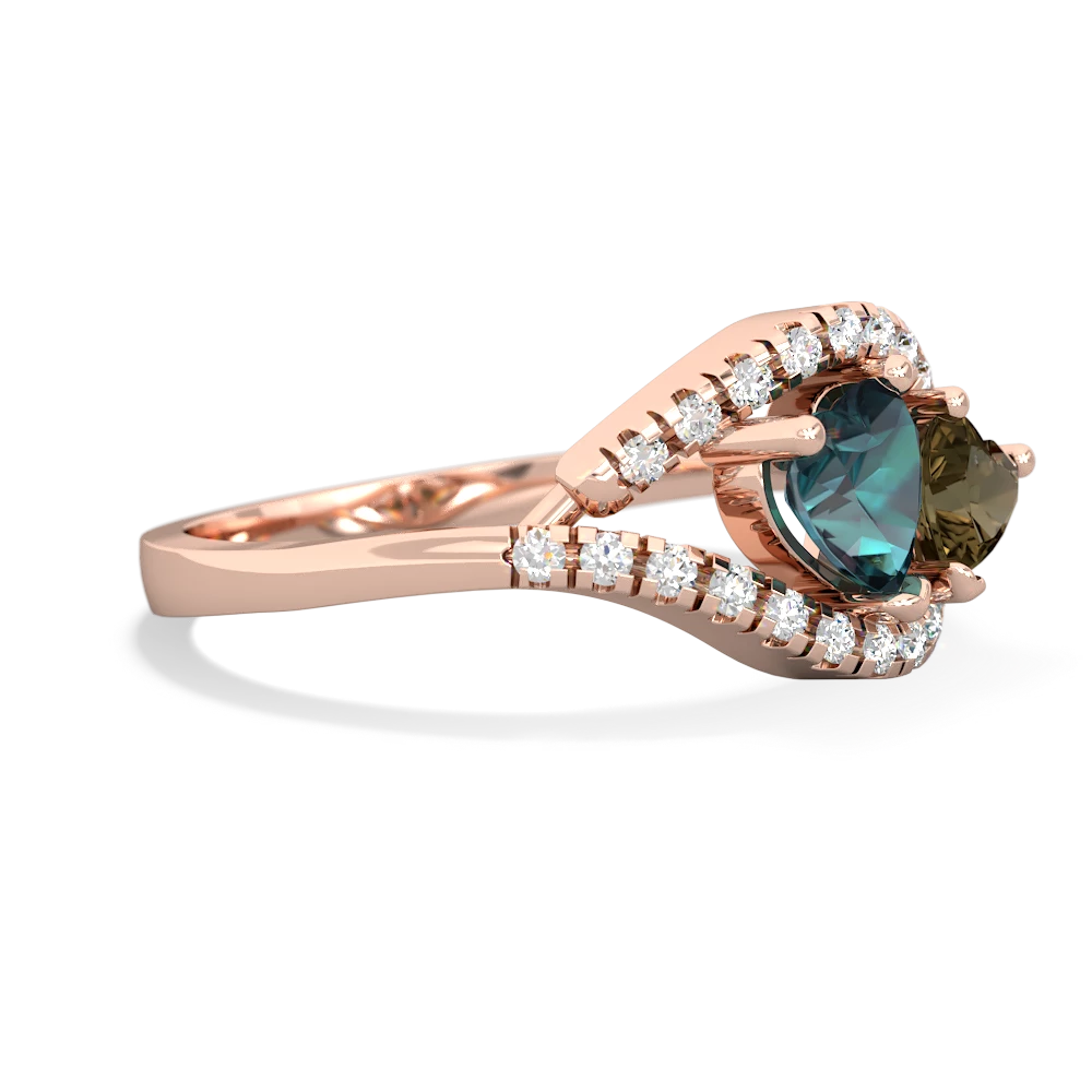 Alexandrite Mother And Child 14K Rose Gold ring R3010