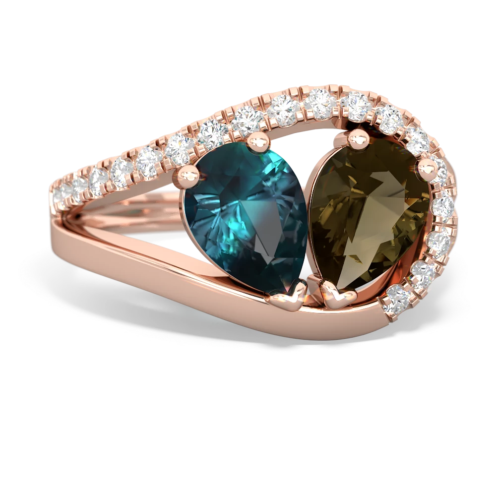 Alexandrite Nestled Heart Keepsake 14K Rose Gold ring R5650