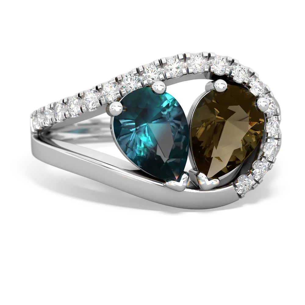 Alexandrite Nestled Heart Keepsake 14K White Gold ring R5650