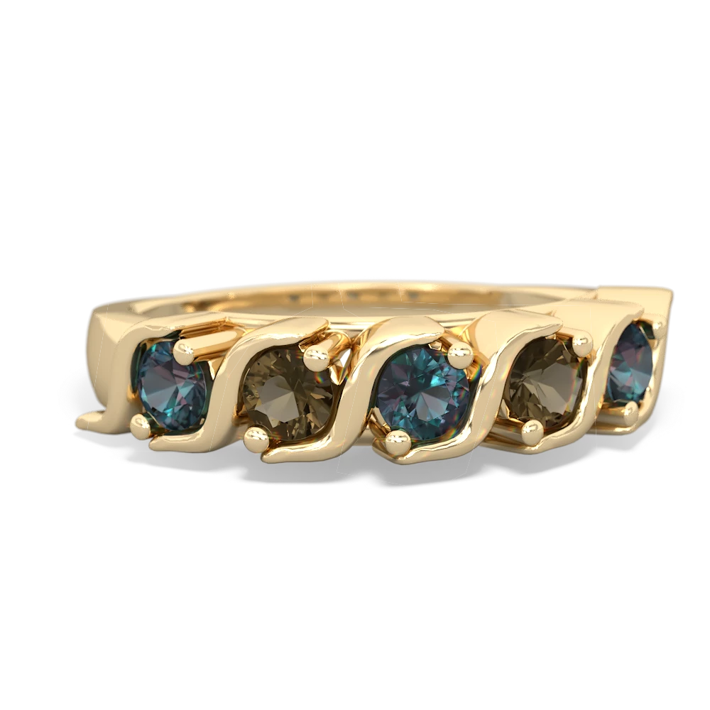 Alexandrite Anniversary Band 14K Yellow Gold ring R2089