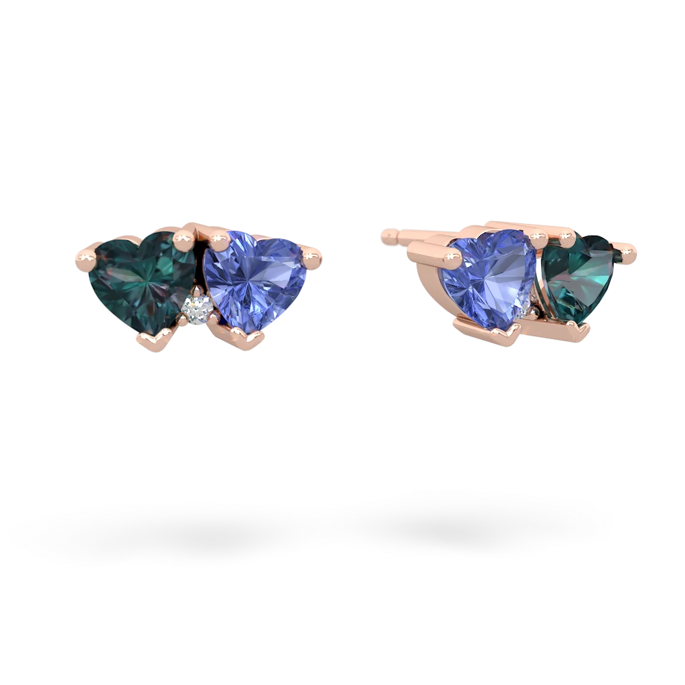 Alexandrite Sweethearts 14K Rose Gold earrings E5260