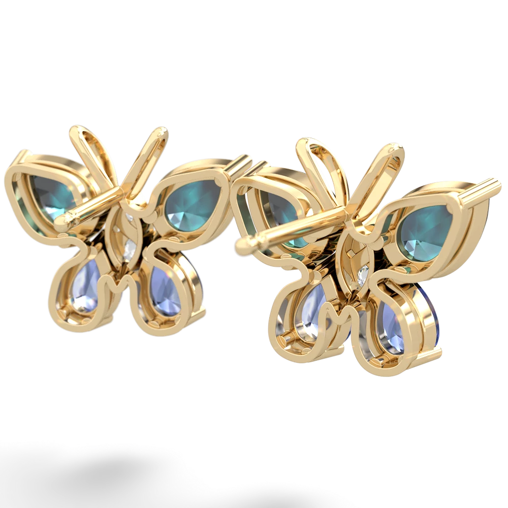 Alexandrite Butterfly 14K Yellow Gold earrings E2215