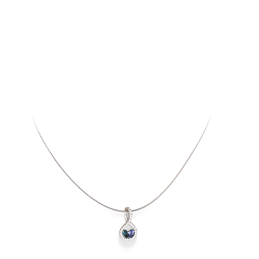 Alexandrite Pave Twist 'One Heart' 14K White Gold pendant P5360