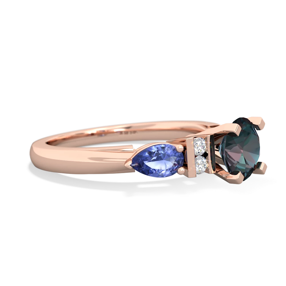 Alexandrite 6Mm Round Eternal Embrace Engagement 14K Rose Gold ring R2005