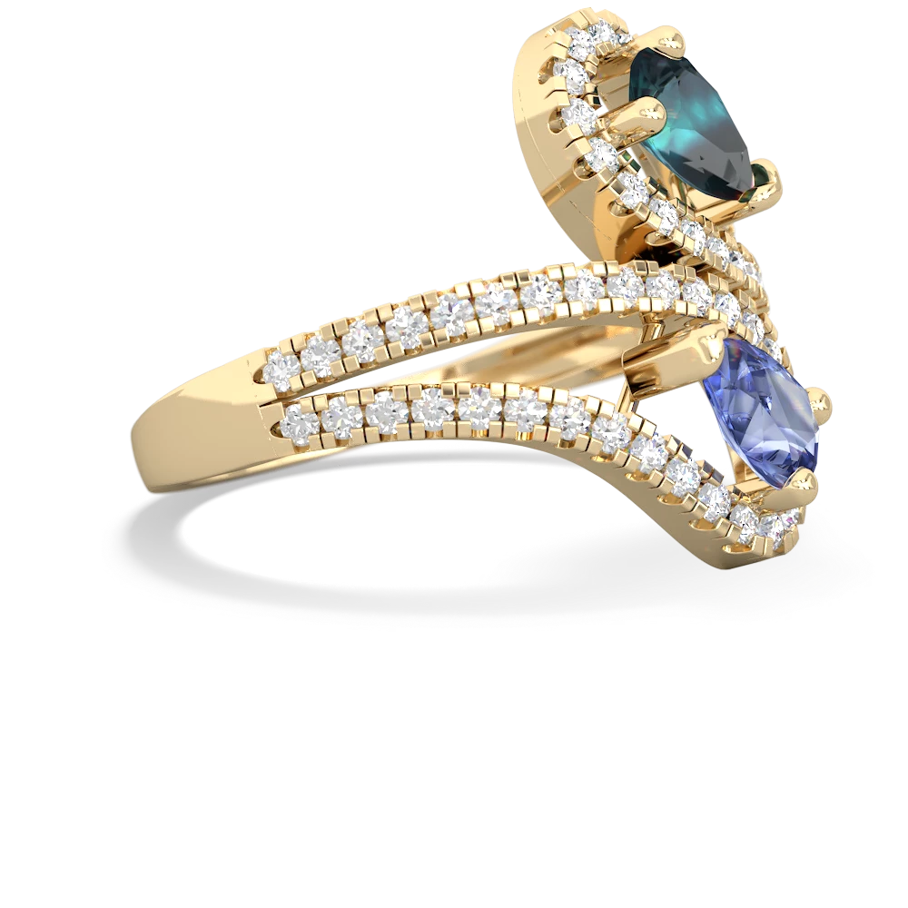 Alexandrite Diamond Dazzler 14K Yellow Gold ring R3000