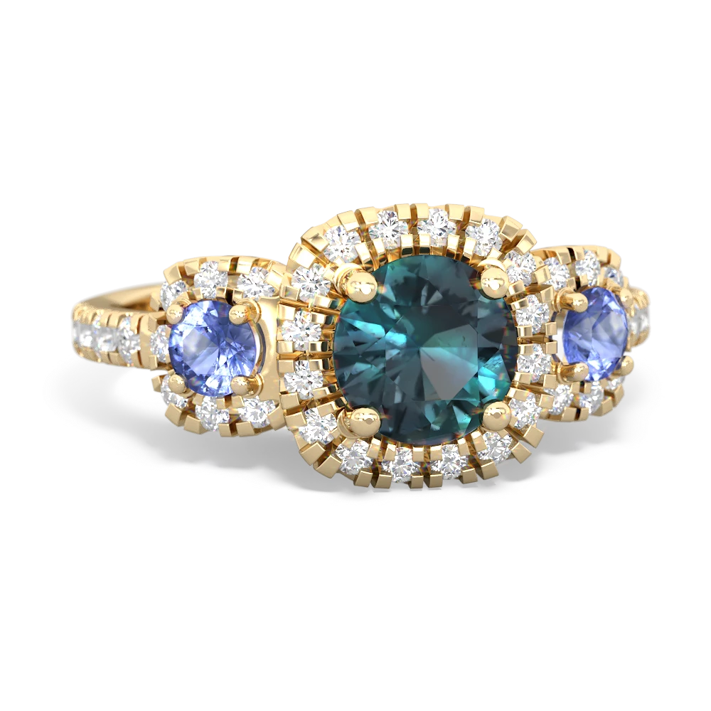 Alexandrite Regal Halo 14K Yellow Gold ring R5350