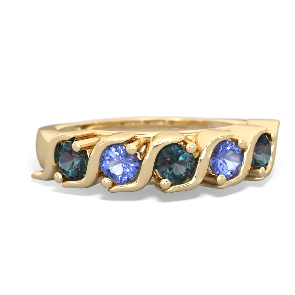 Alexandrite Anniversary Band 14K Yellow Gold ring R2089