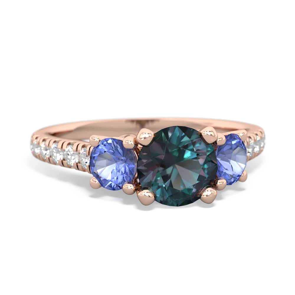 Alexandrite Pave Trellis 14K Rose Gold ring R5500