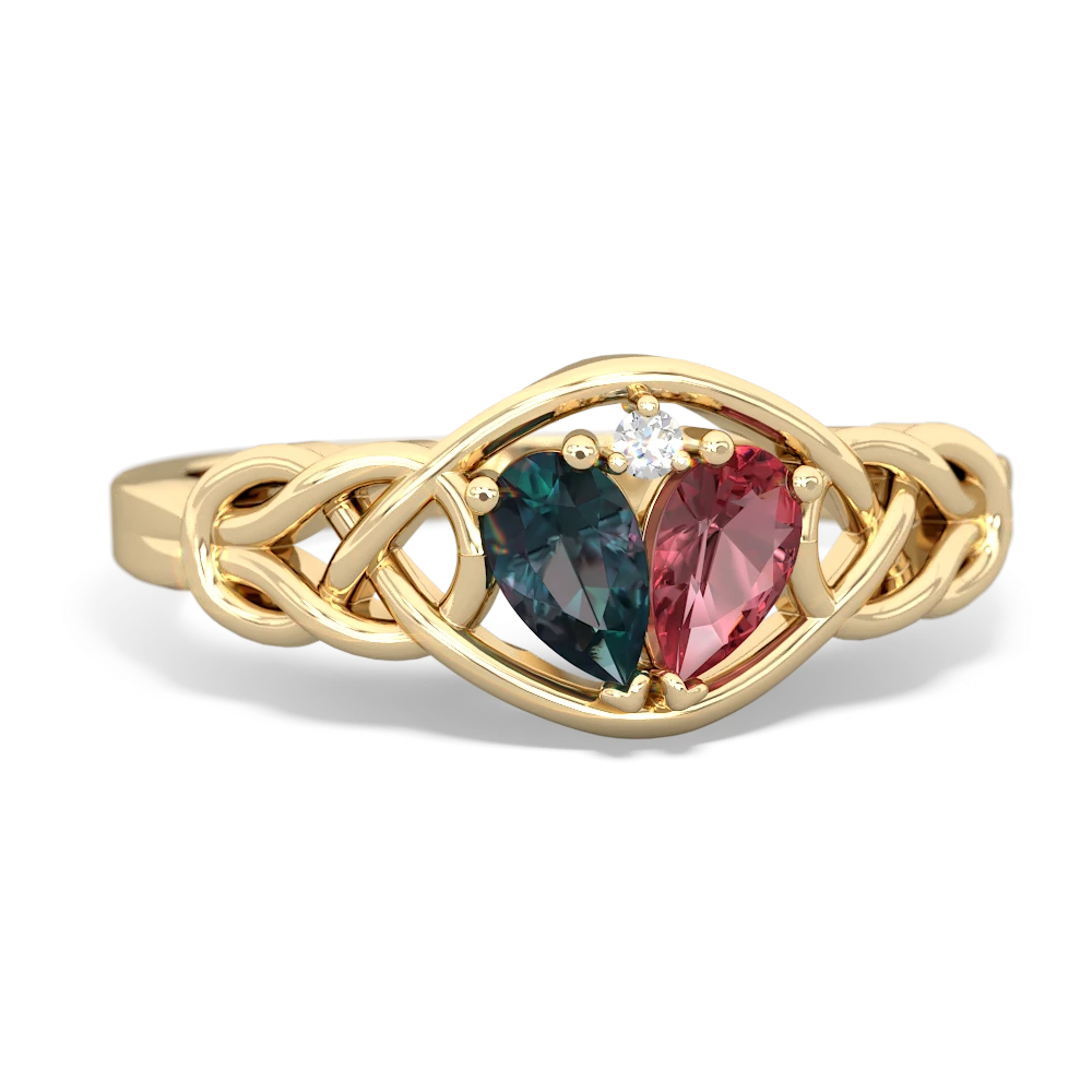 Alexandrite Celtic Love Knot 14K Yellow Gold ring R5420