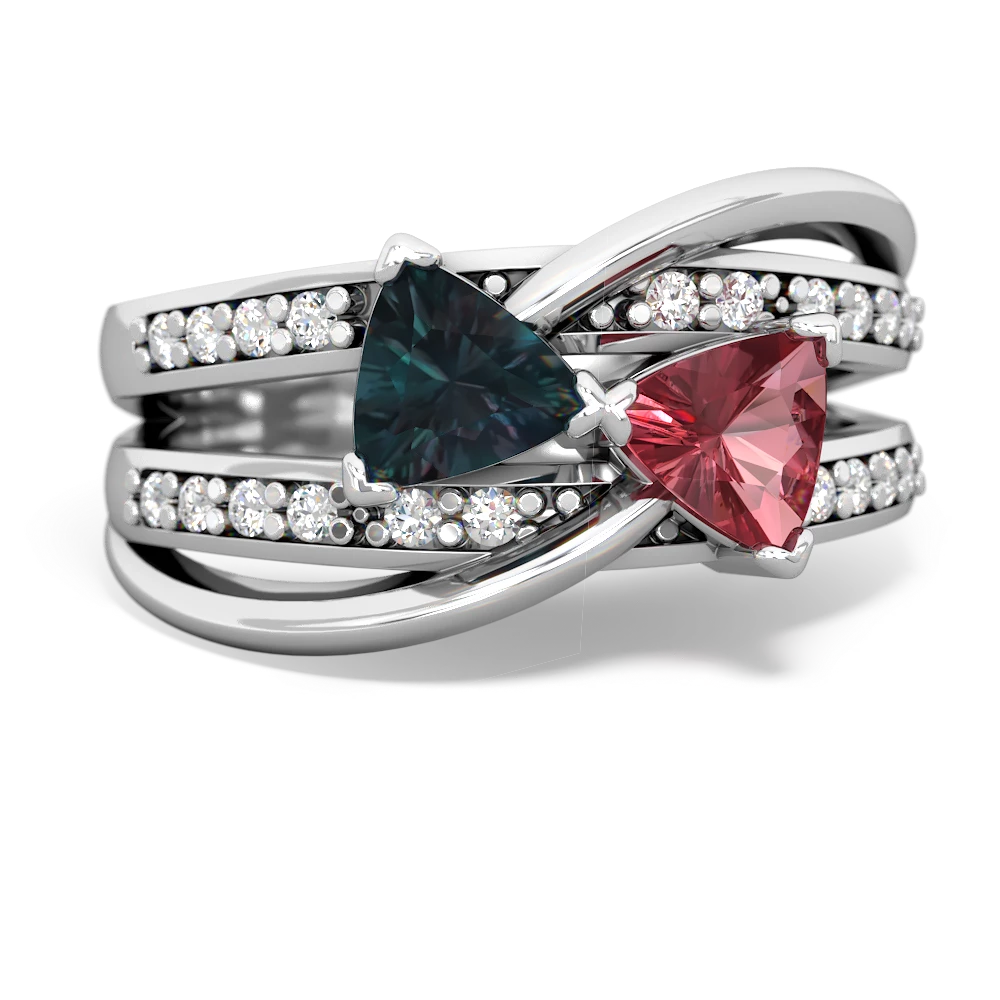 Alexandrite Bowtie 14K White Gold ring R2360