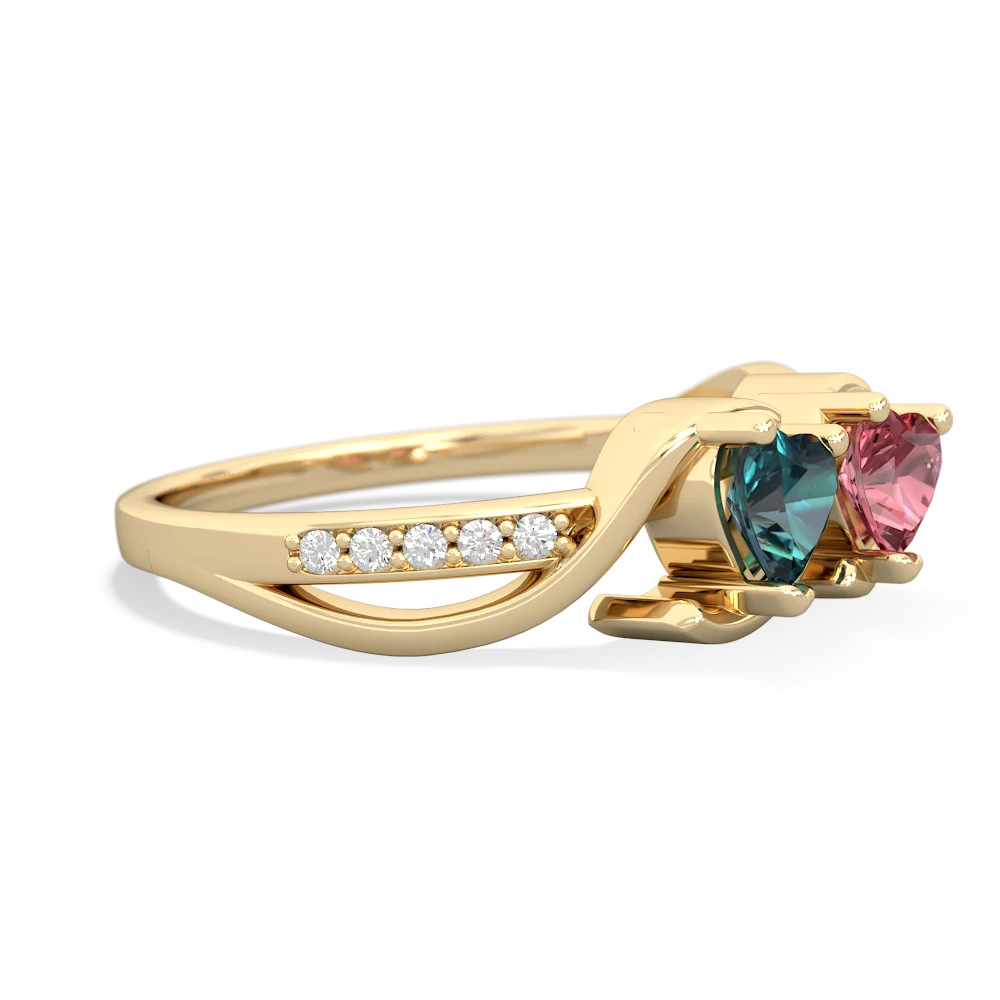 Alexandrite Side By Side 14K Yellow Gold ring R3090