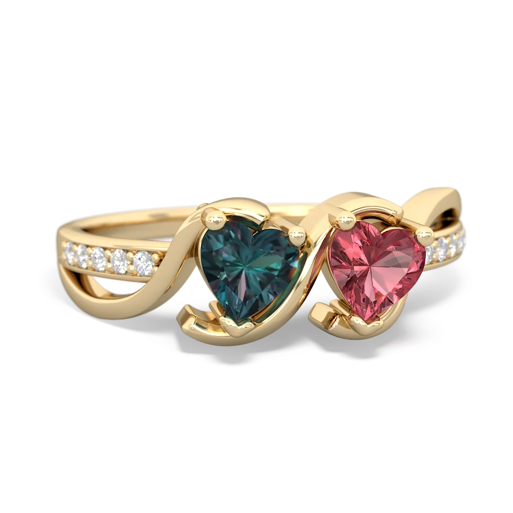 Alexandrite Side By Side 14K Yellow Gold ring R3090