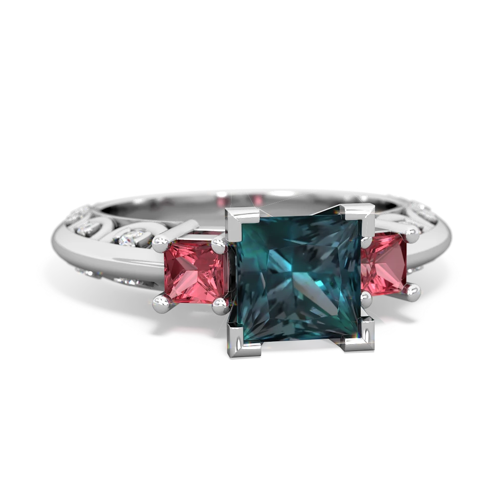 Alexandrite Eternal Embrace Engagement 14K White Gold ring C2001