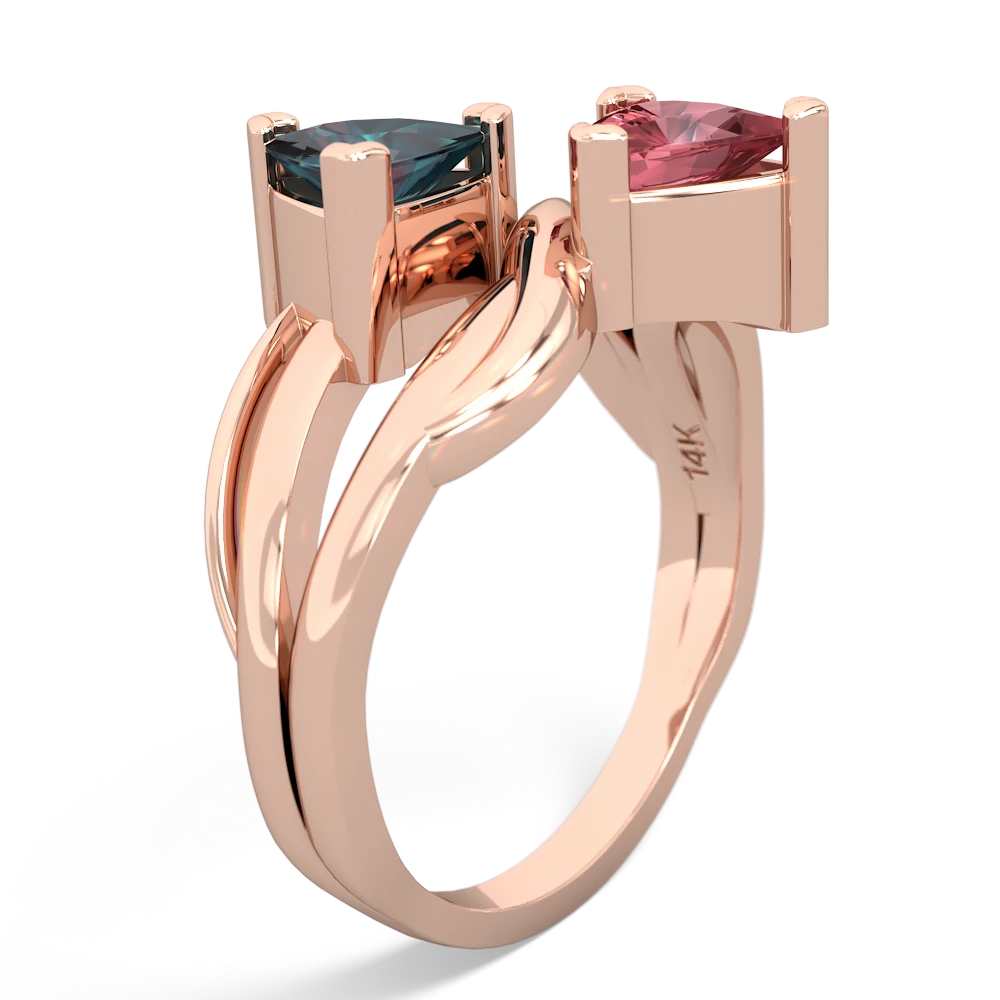 Alexandrite Split Band Swirl 14K Rose Gold ring R2341