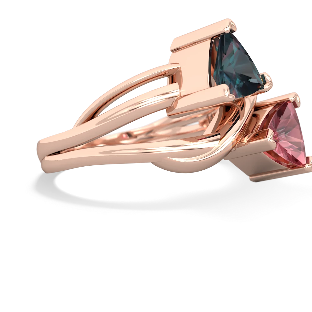 Alexandrite Split Band Swirl 14K Rose Gold ring R2341