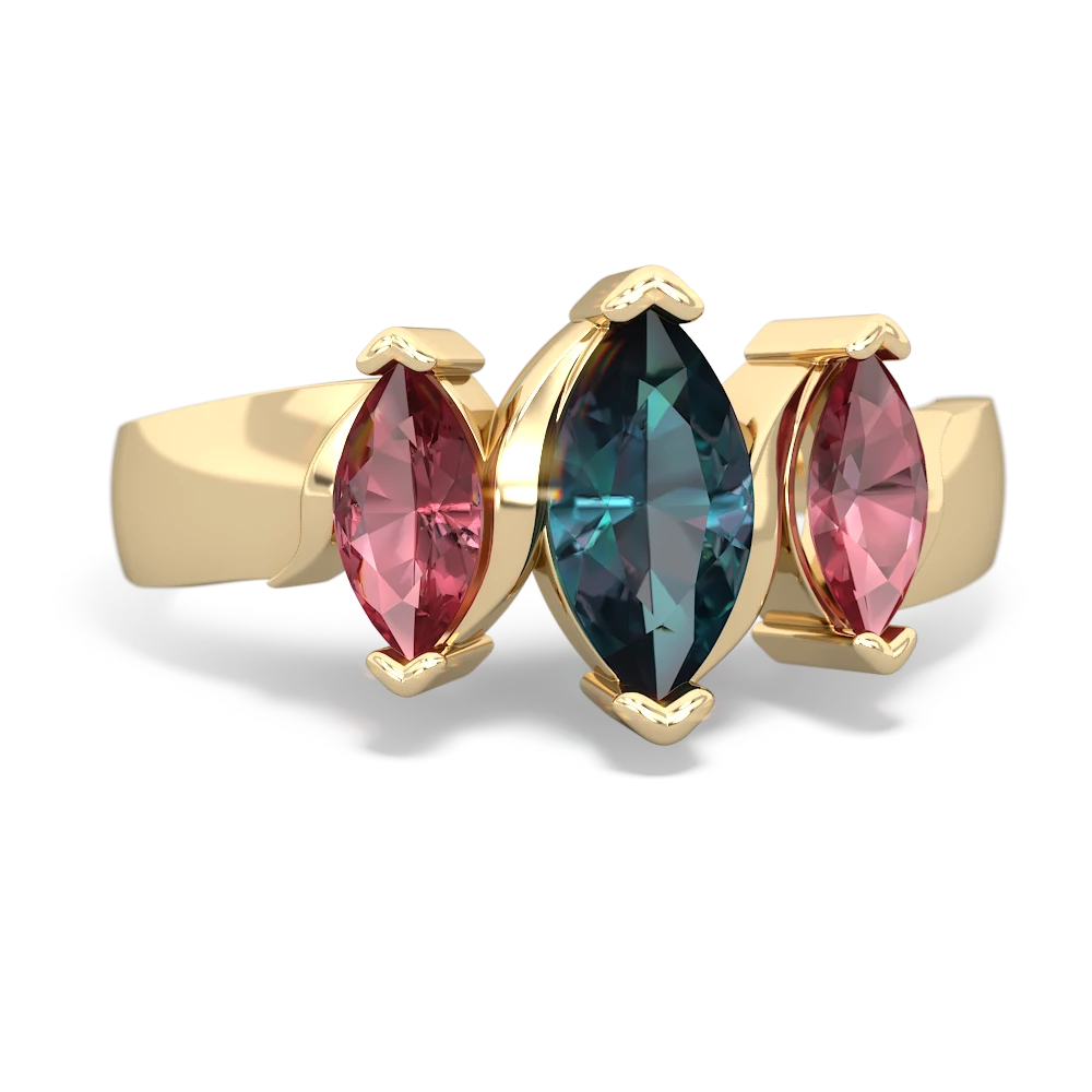 Alexandrite Three Peeks 14K Yellow Gold ring R2433