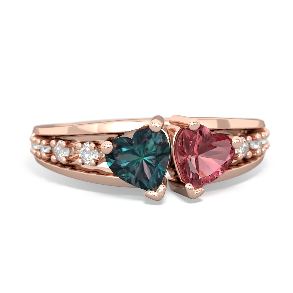 Alexandrite Heart To Heart 14K Rose Gold ring R3342