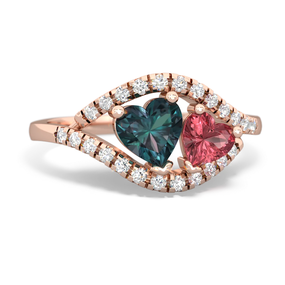 Alexandrite Mother And Child 14K Rose Gold ring R3010