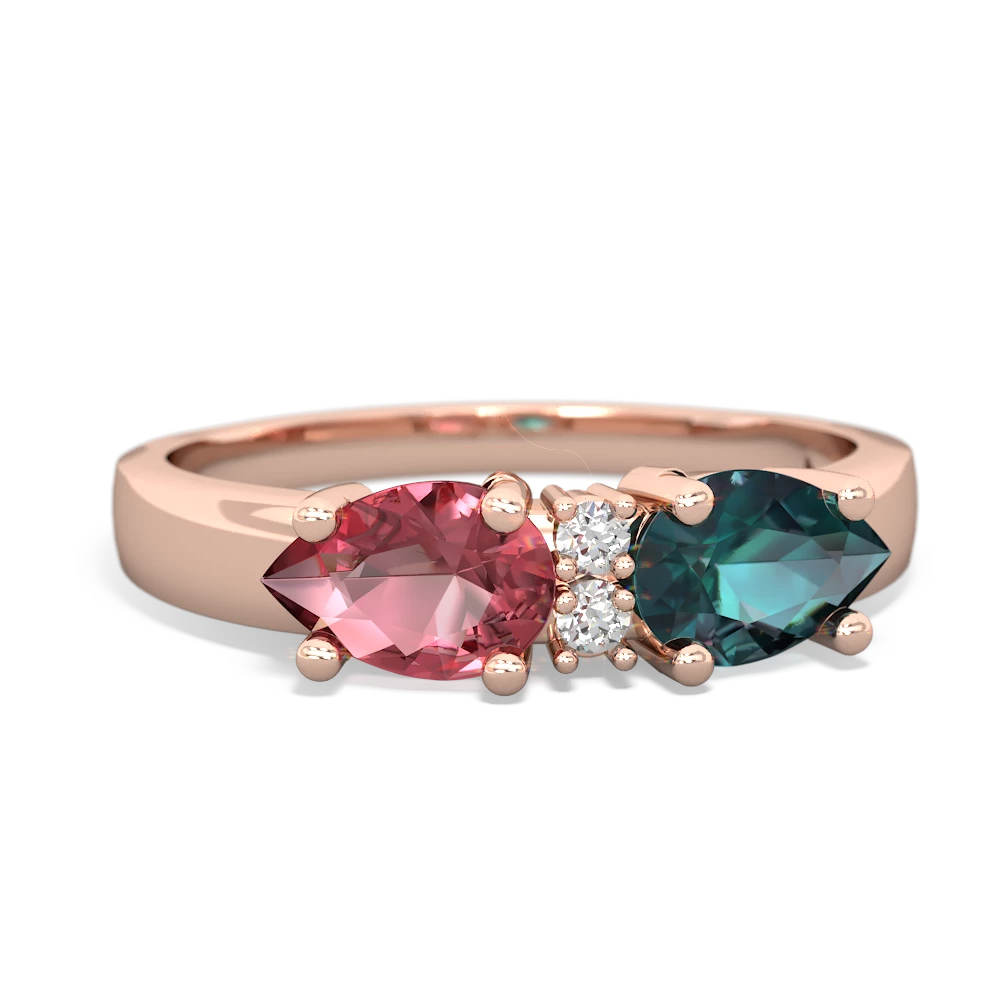 Alexandrite Pear Bowtie 14K Rose Gold ring R0865