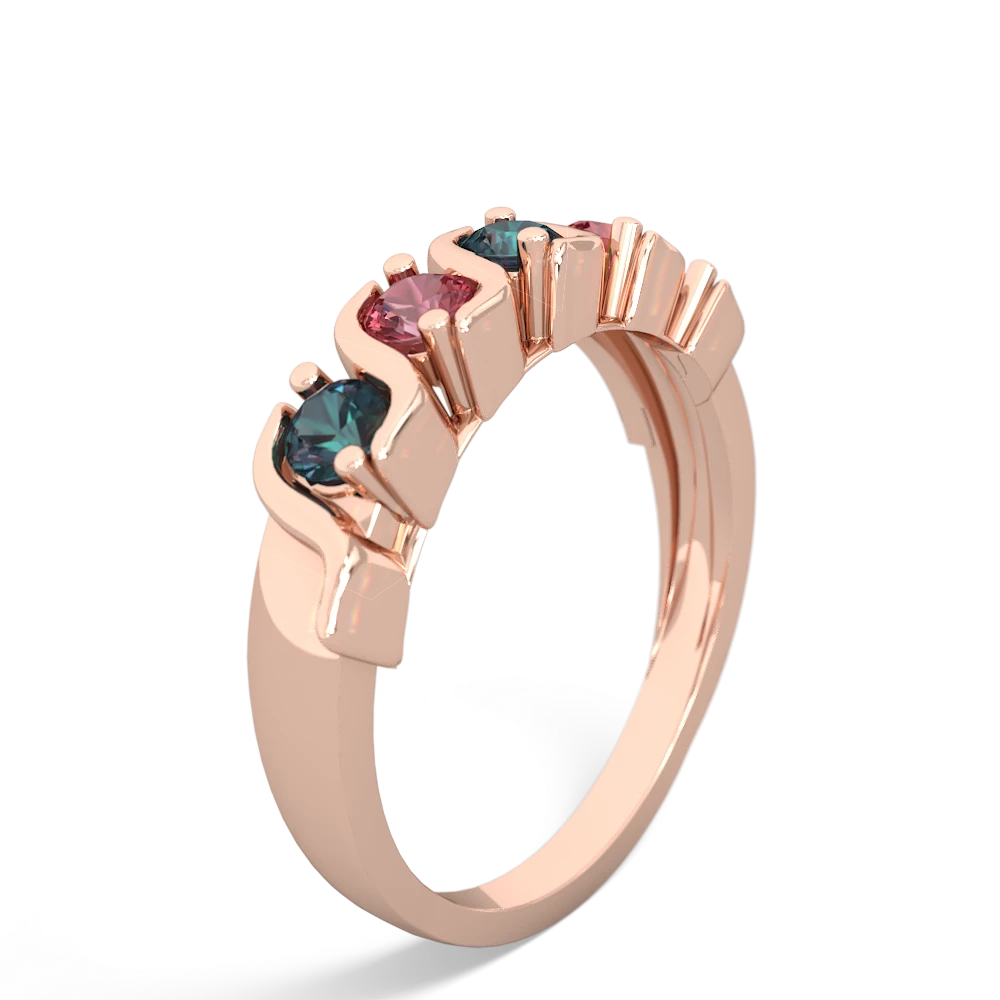 Alexandrite Anniversary Band 14K Rose Gold ring R2089