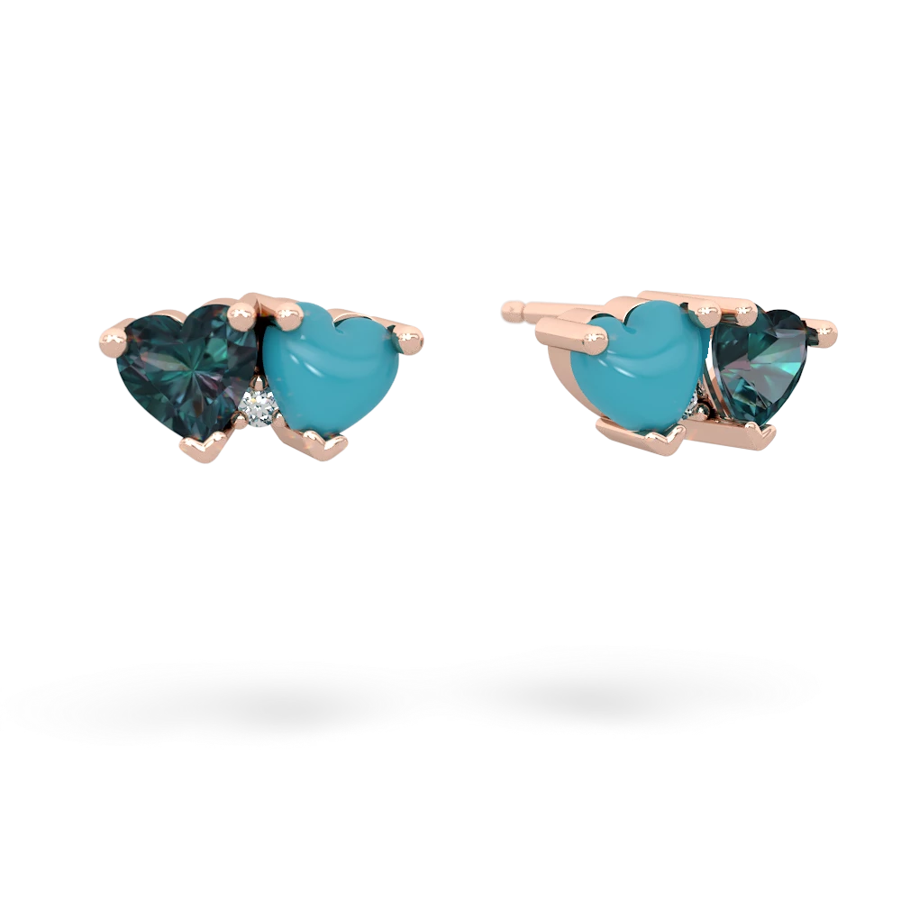 Alexandrite Sweethearts 14K Rose Gold earrings E5260