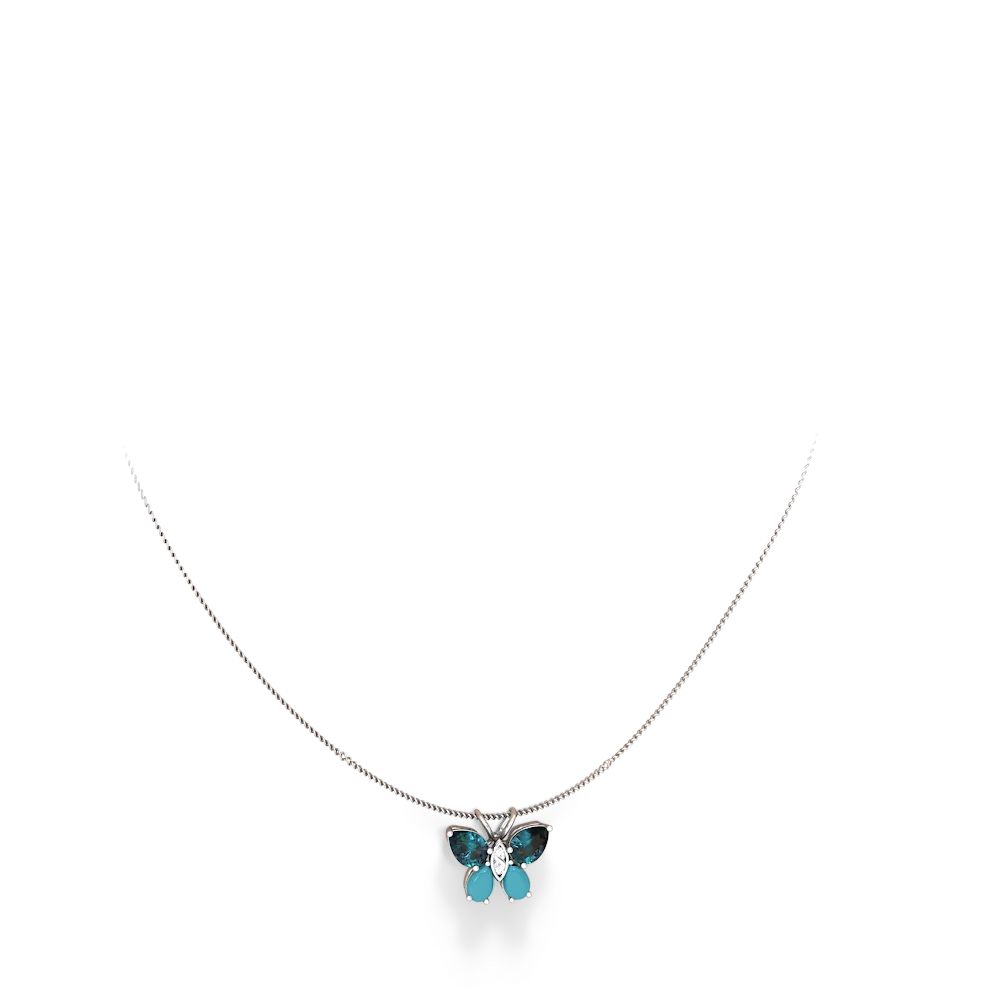 Alexandrite Butterfly 14K White Gold pendant P2215