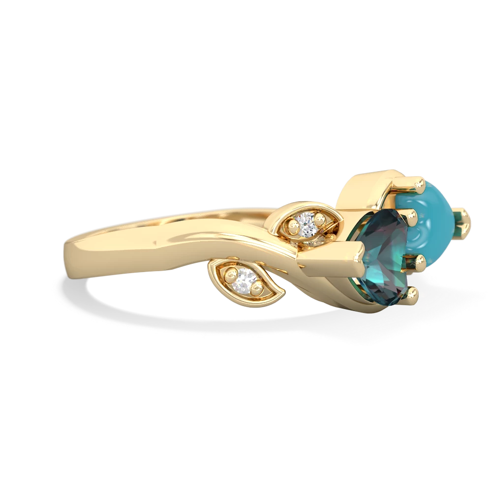 Alexandrite Floral Elegance 14K Yellow Gold ring R5790