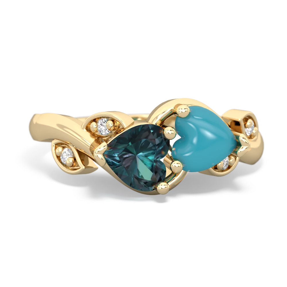 Alexandrite Floral Elegance 14K Yellow Gold ring R5790