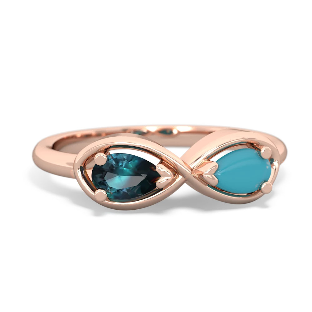 Alexandrite Infinity 14K Rose Gold ring R5050