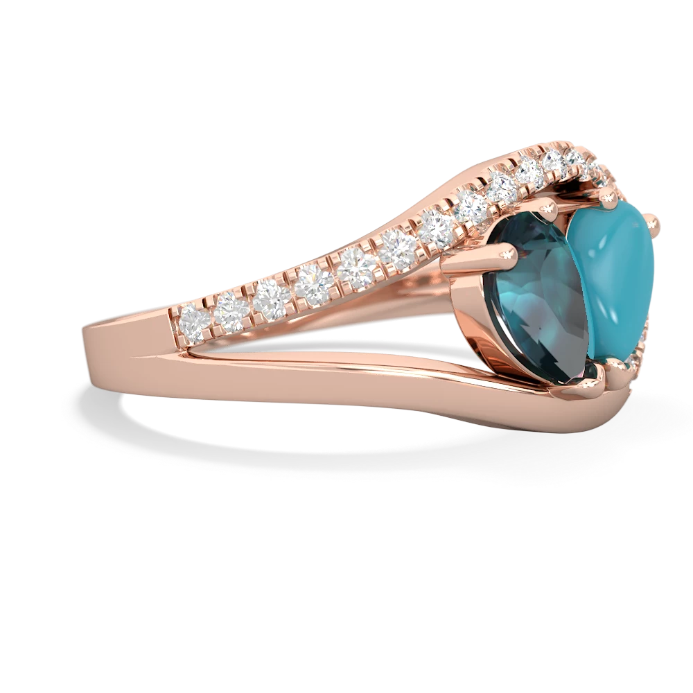 Alexandrite Nestled Heart Keepsake 14K Rose Gold ring R5650