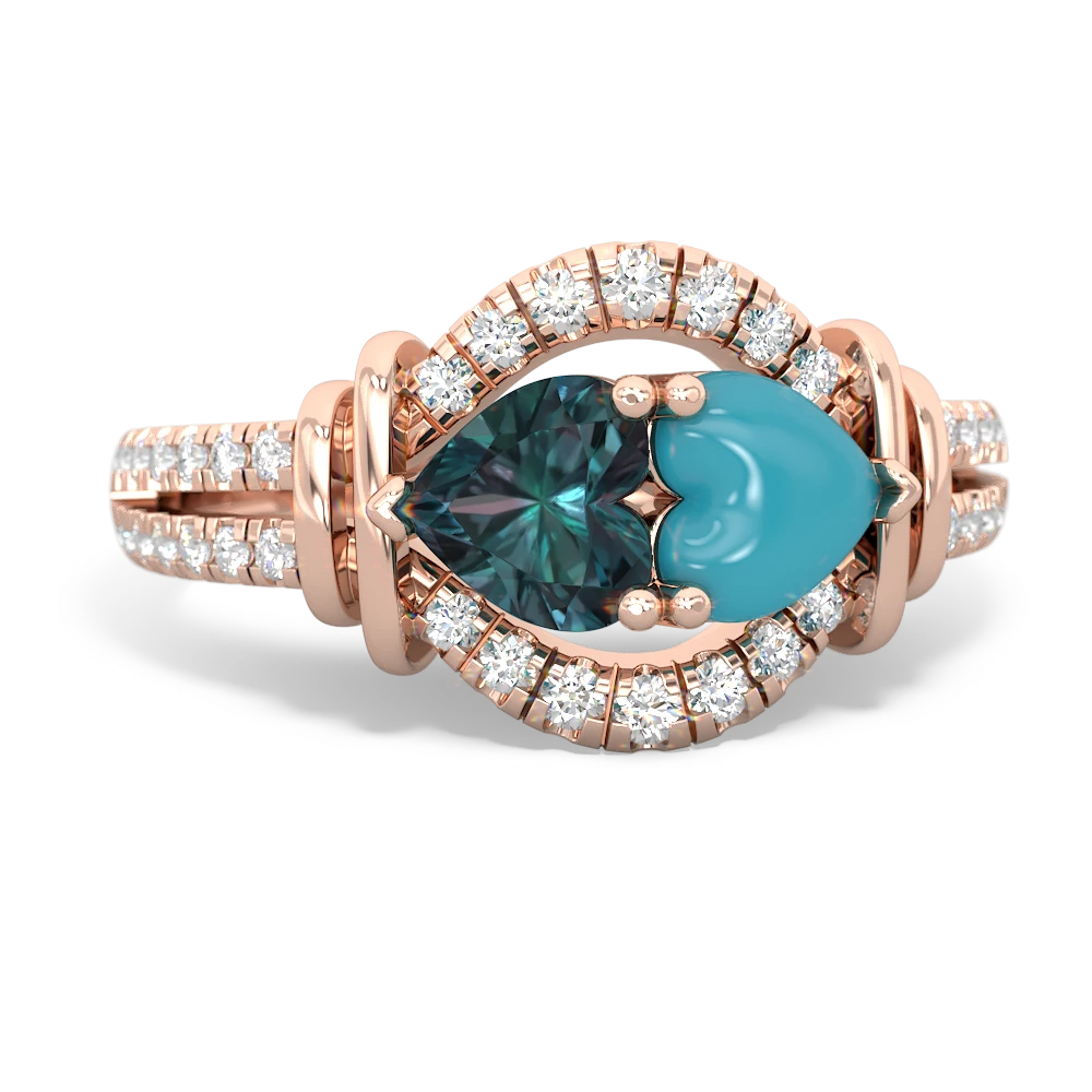 Alexandrite Art-Deco Keepsake 14K Rose Gold ring R5630