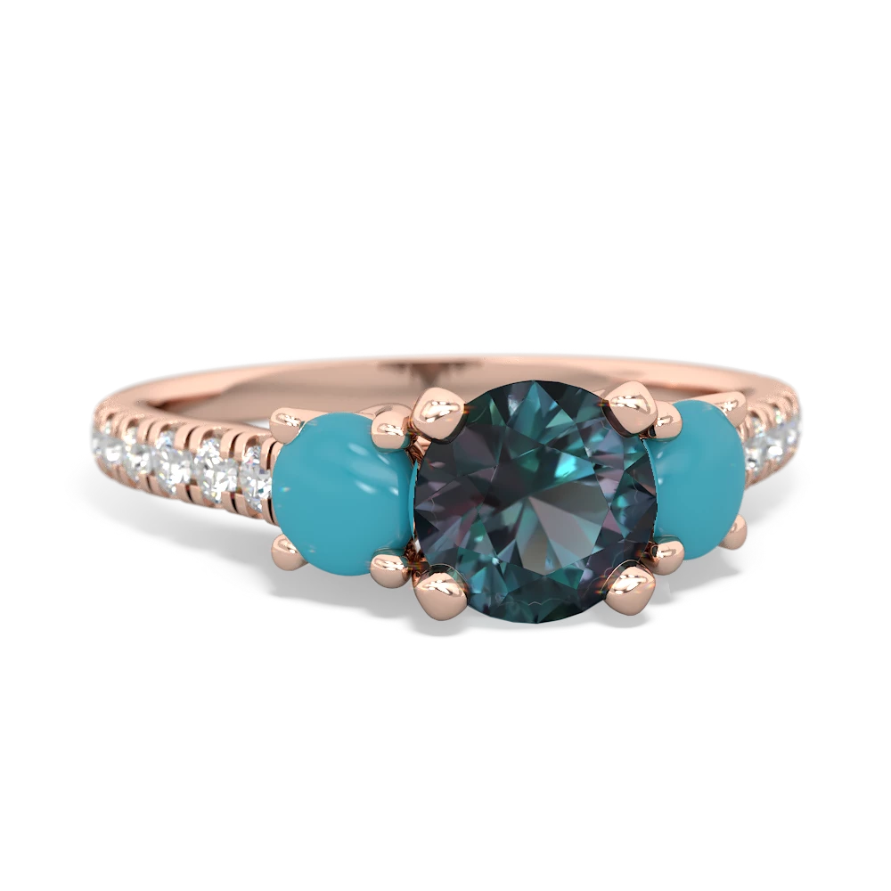 Alexandrite Pave Trellis 14K Rose Gold ring R5500