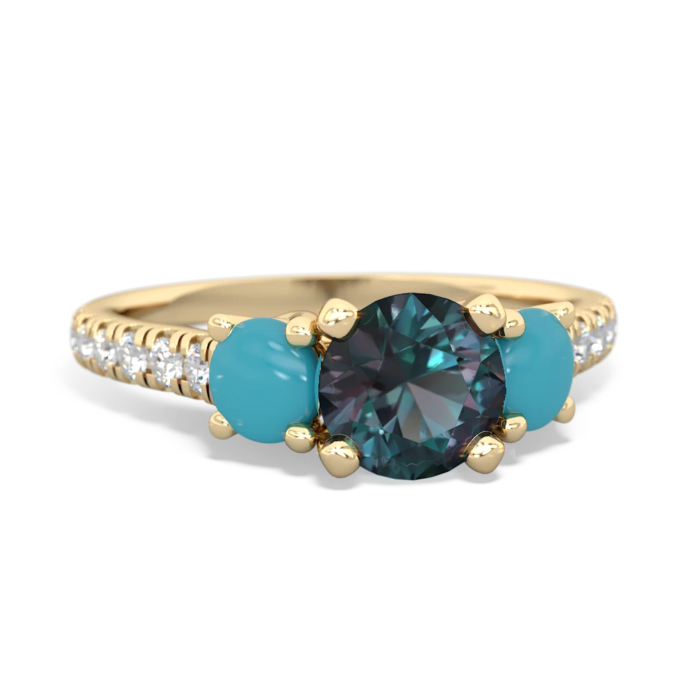 Alexandrite Pave Trellis 14K Yellow Gold ring R5500