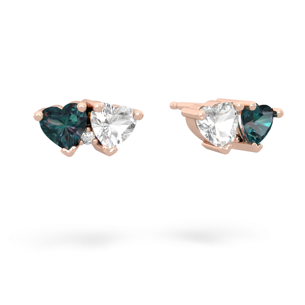 Alexandrite Sweethearts 14K Rose Gold earrings E5260