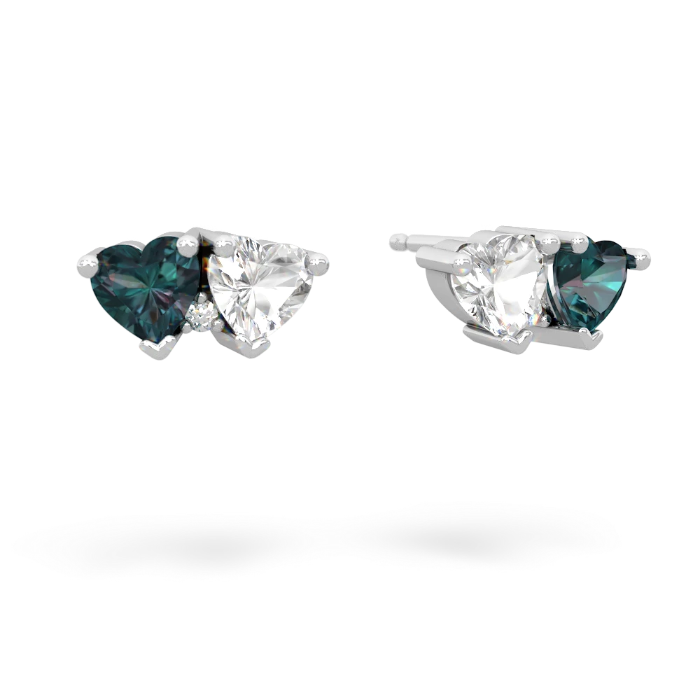 Alexandrite Sweethearts 14K White Gold earrings E5260