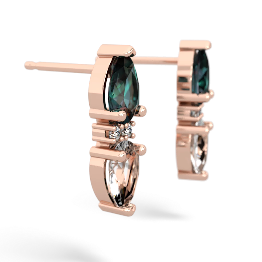 Alexandrite Bowtie Drop 14K Rose Gold earrings E0865