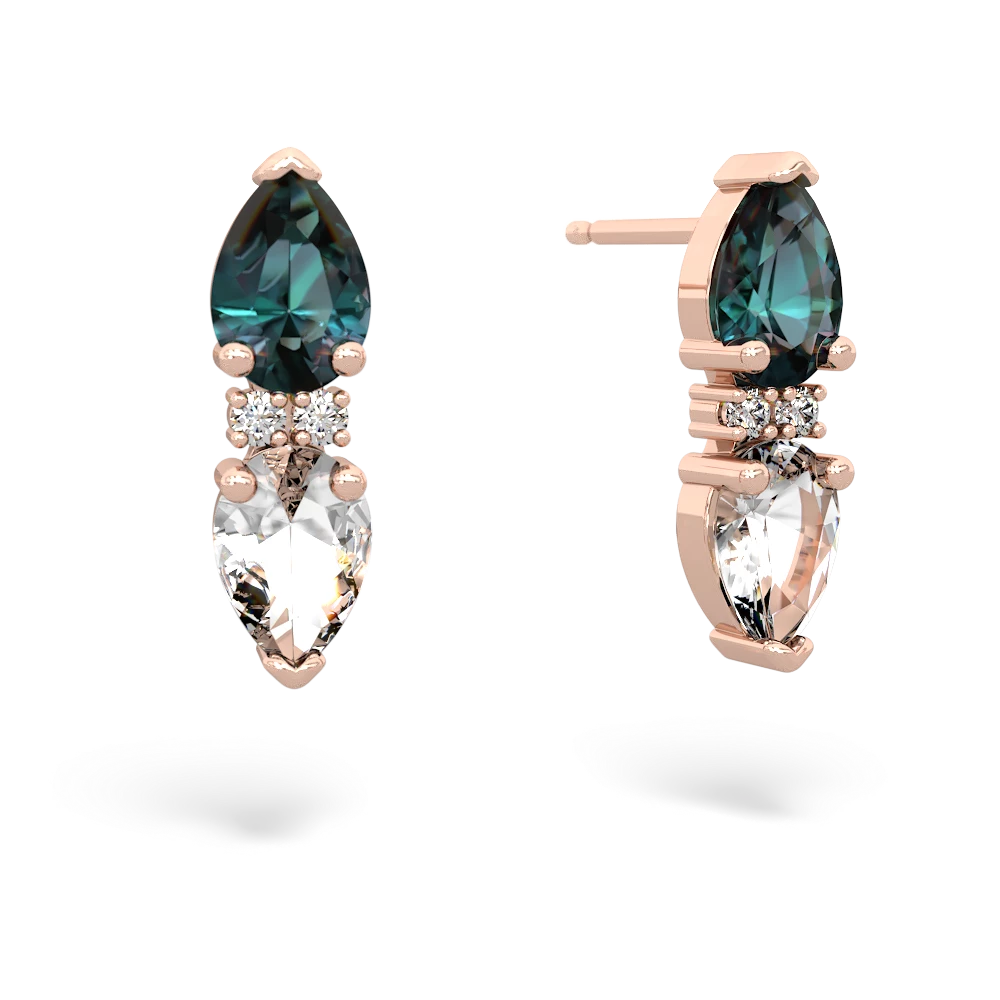 Alexandrite Bowtie Drop 14K Rose Gold earrings E0865