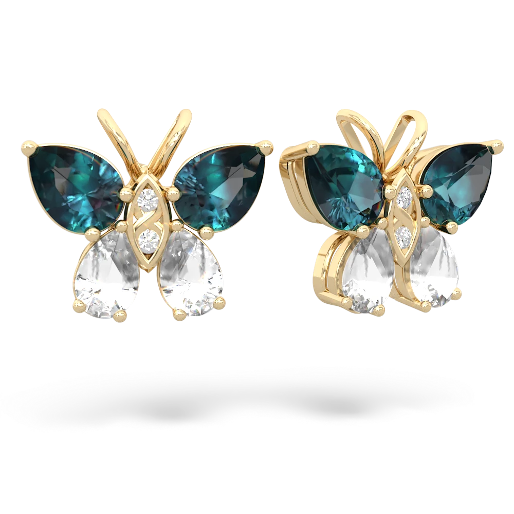 Alexandrite Butterfly 14K Yellow Gold earrings E2215