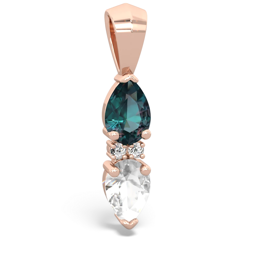 Alexandrite Bowtie Drop 14K Rose Gold pendant P0865