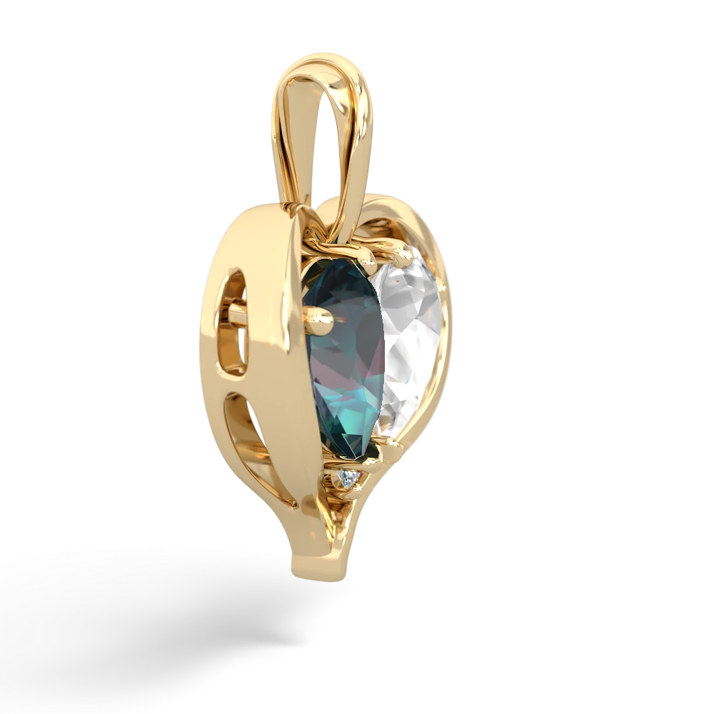 Alexandrite Two Become One 14K Yellow Gold pendant P5330