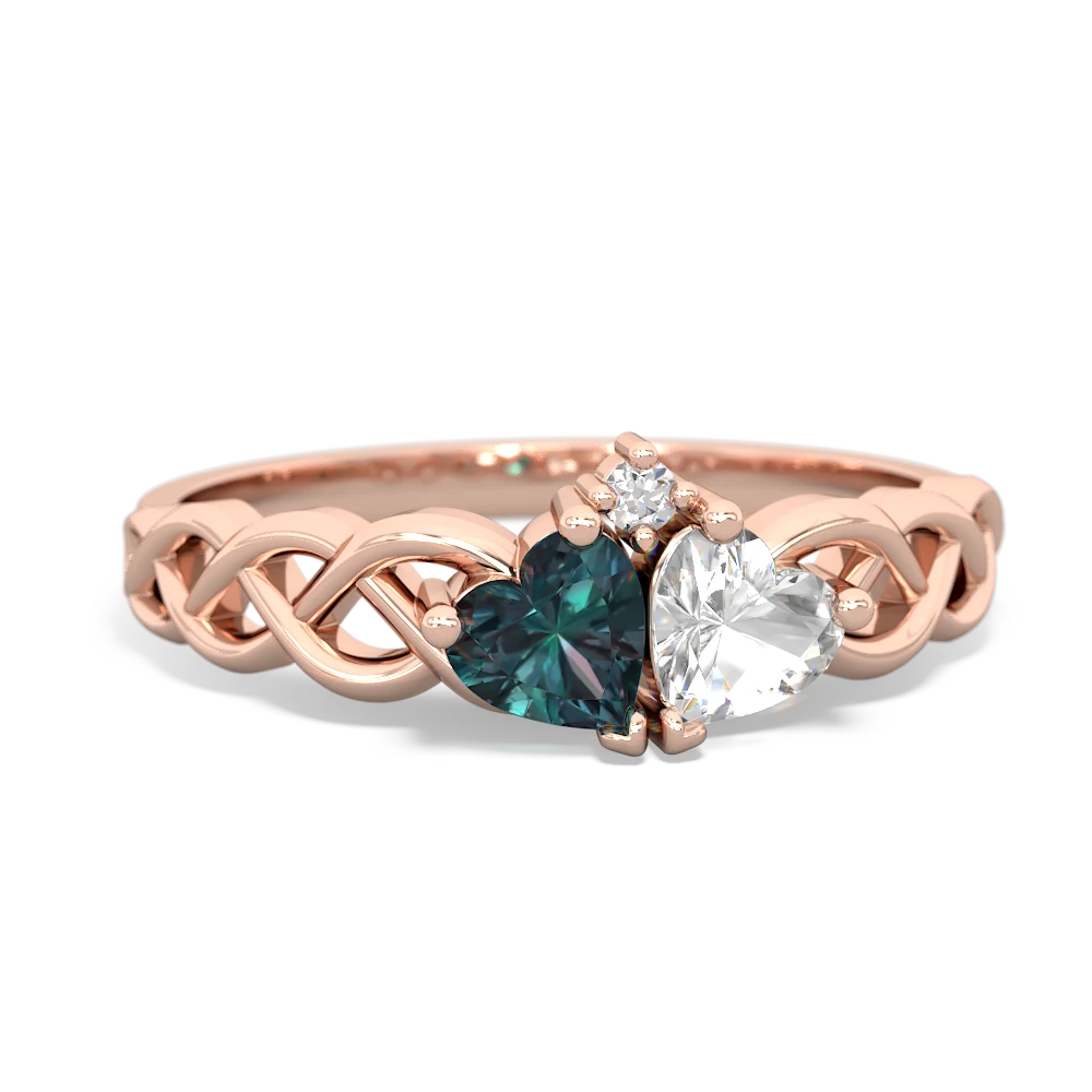 Alexandrite Heart To Heart Braid 14K Rose Gold ring R5870