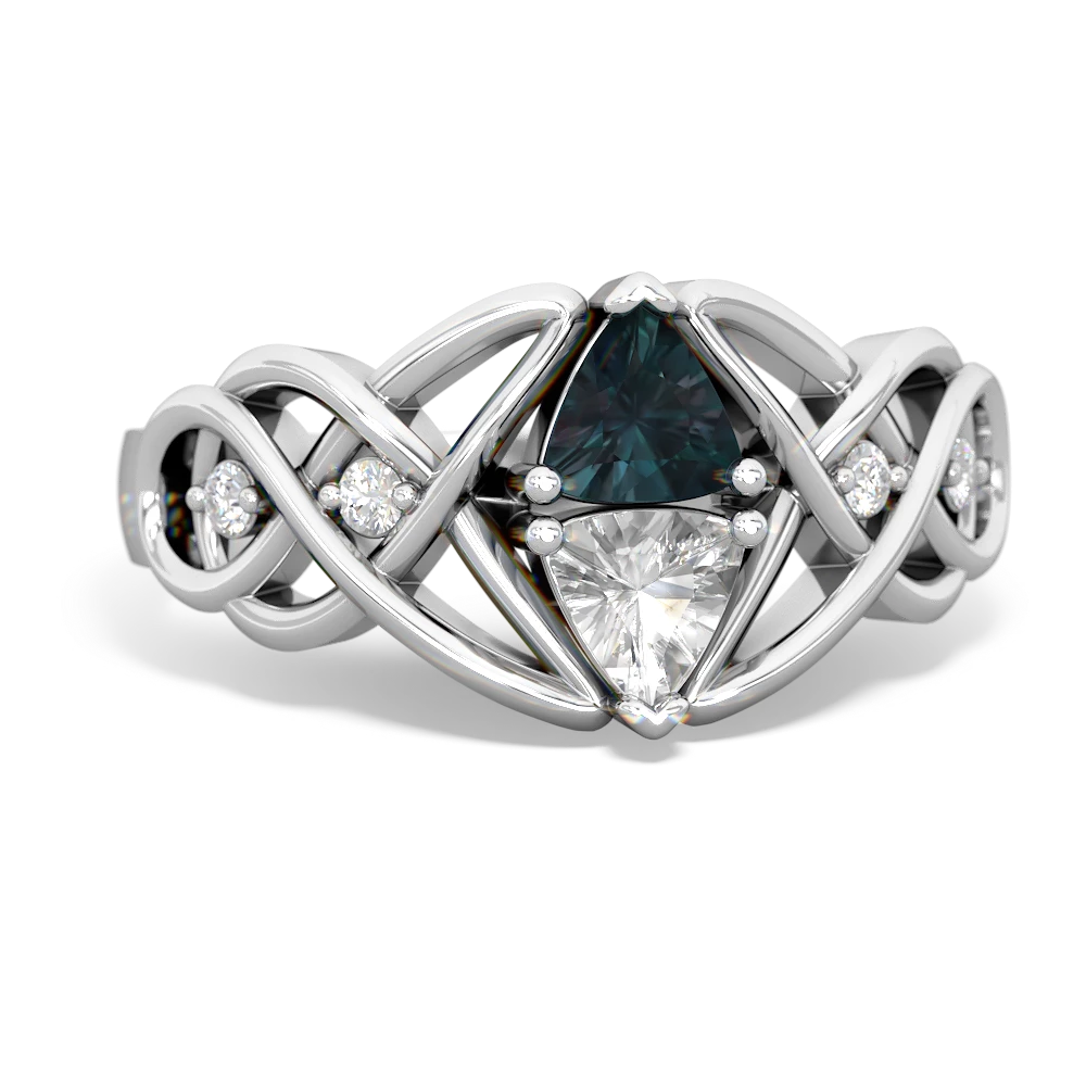 Alexandrite Keepsake Celtic Knot 14K White Gold ring R5300