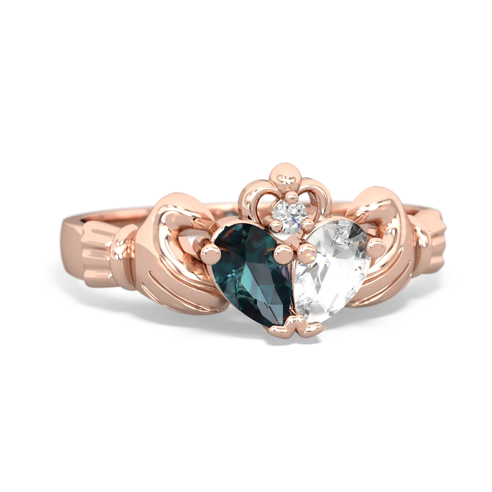 Alexandrite 'Our Heart' Claddagh 14K Rose Gold ring R2388